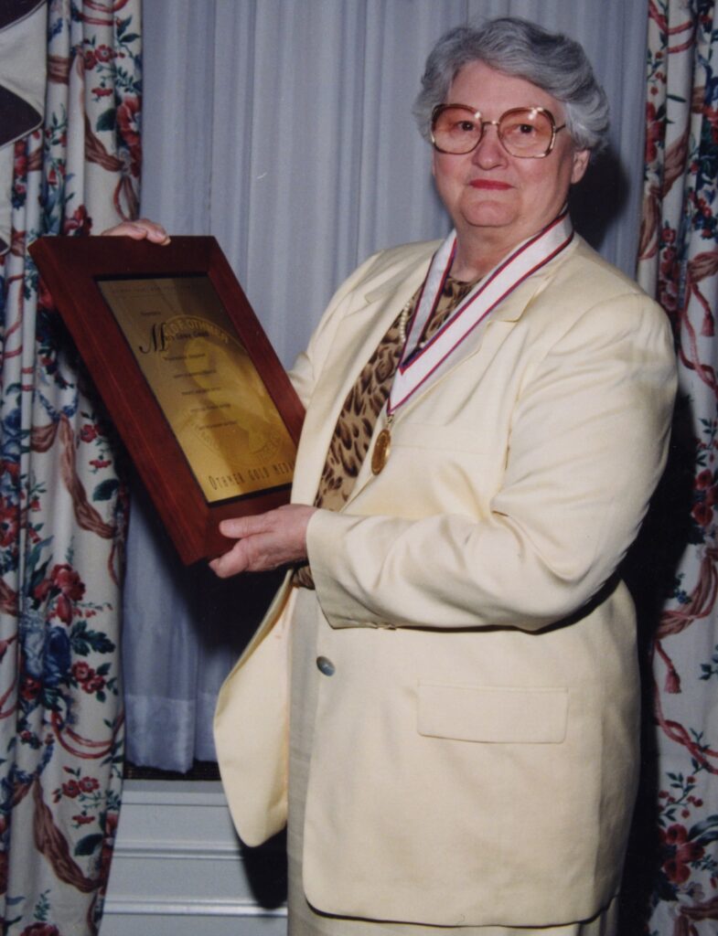Mary Lowe Good, after receiving the Othmer Gold Medal.